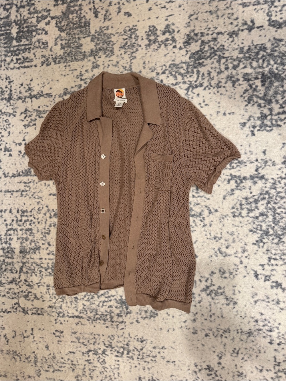 C&C California Brown Short-Sleeve Knit Shirt Jacket